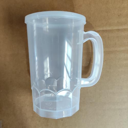 塑料制品定制开发饮料杯 透明塑料啤酒杯 600ml500ml带手柄马克杯
